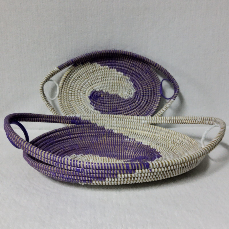 GAL blanc_bleu Set de 2 Plateaux Tissés « GAL »