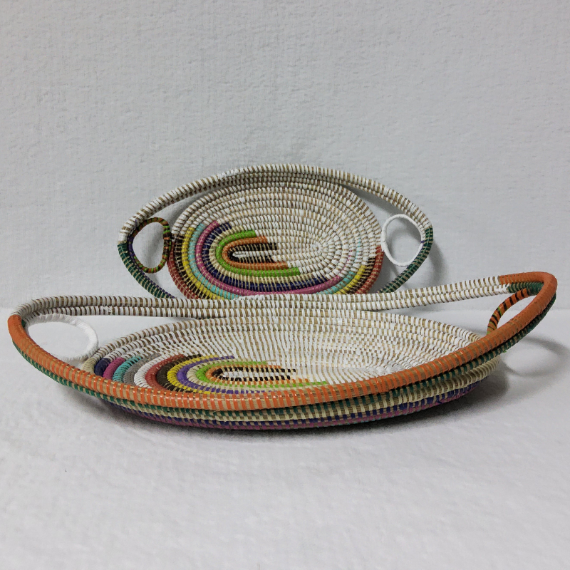 GAL blanc_mi multi Set de 2 Plateaux Tissés « GAL »