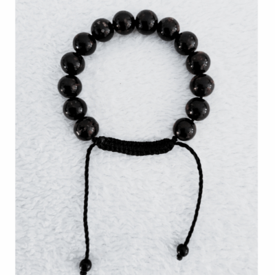 Noir Unique Bracelet de Perles Naturelles Polies