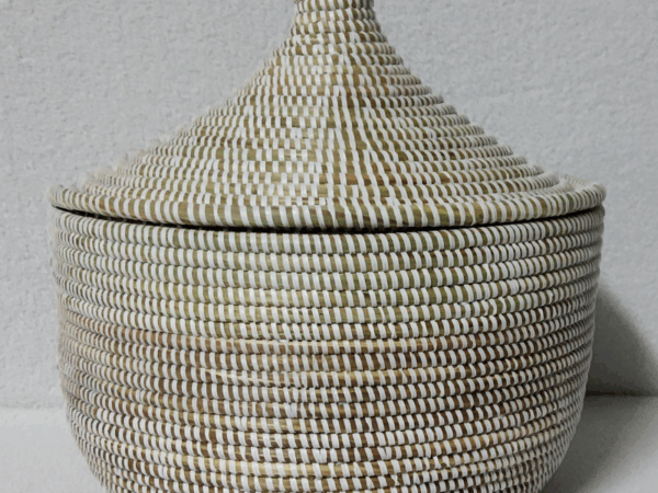 SUPER ( sorore ) blanc Panier Tissé « Super » Sorore – Couvercle Conique Ø 35 cm (H 37 cm)